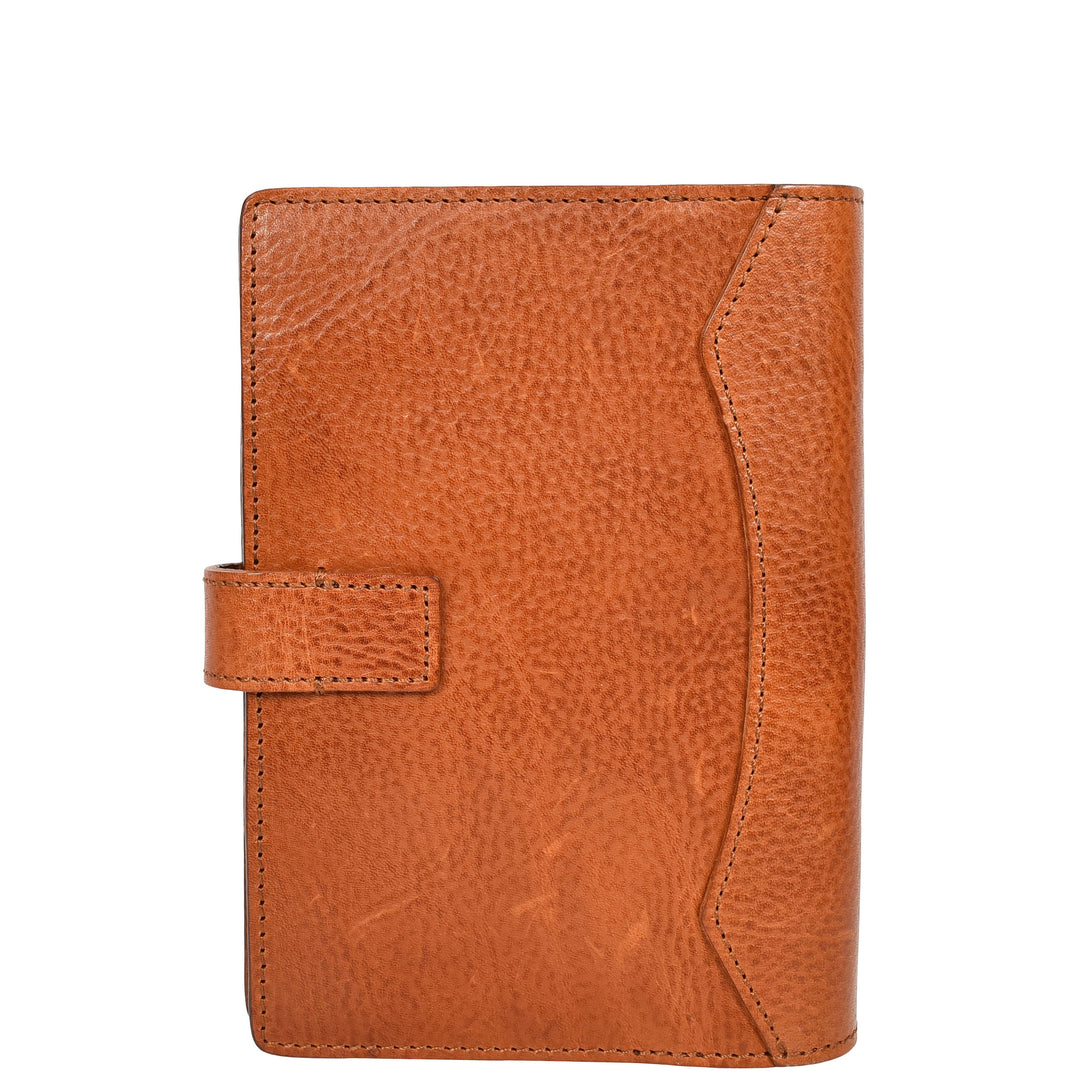 Premium Leather Diary Personal Organiser A6 Size Paper Refillable Ring Binder Notebook Velmora Caramel