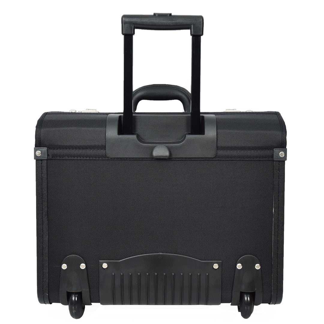 Rolling Pilot Case on Wheels Business office Organiser Laptop Bag Cockpit Black-2