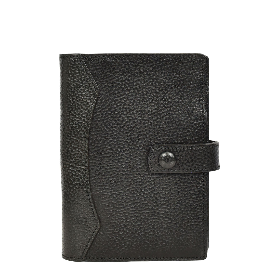 Premium Leather Diary Personal Organiser A6 Size Paper Refillable Ring Binder Notebook Velmora Black