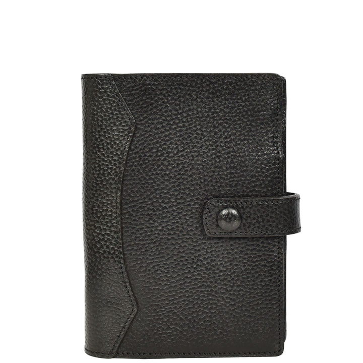 Premium Leather Diary Personal Organiser A6 Size Paper Refillable Ring Binder Notebook Velmora Black