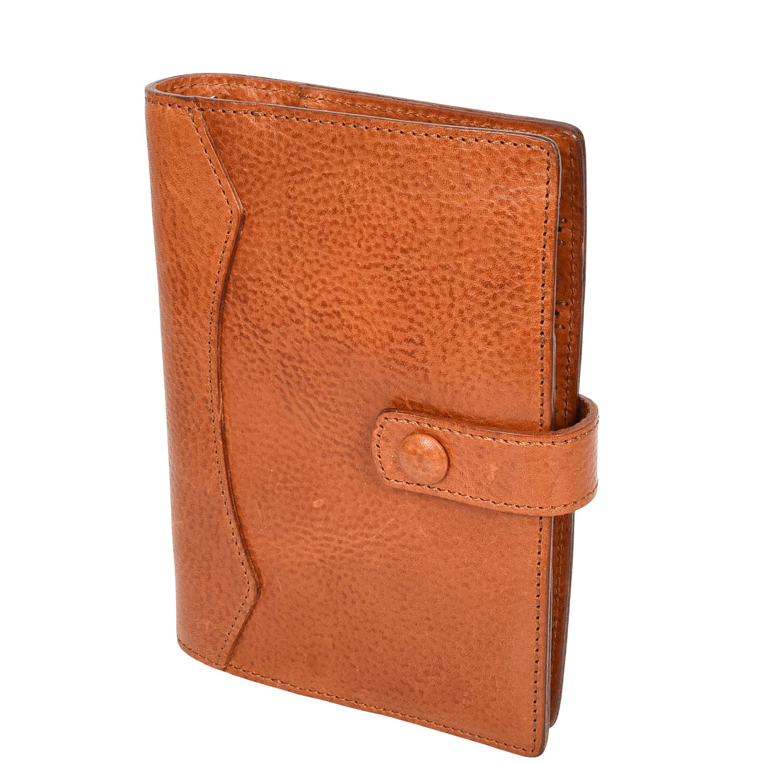 Premium Leather Diary Personal Organiser A6 Size Paper Refillable Ring Binder Notebook Velmora Caramel
