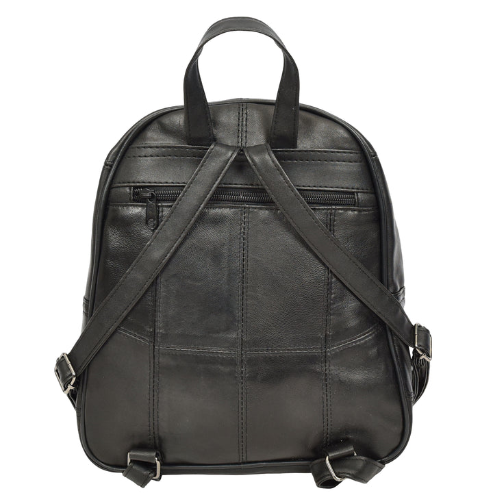 Women's Soft Leather Backpack Multiple Pockets Casual Daypack Petal