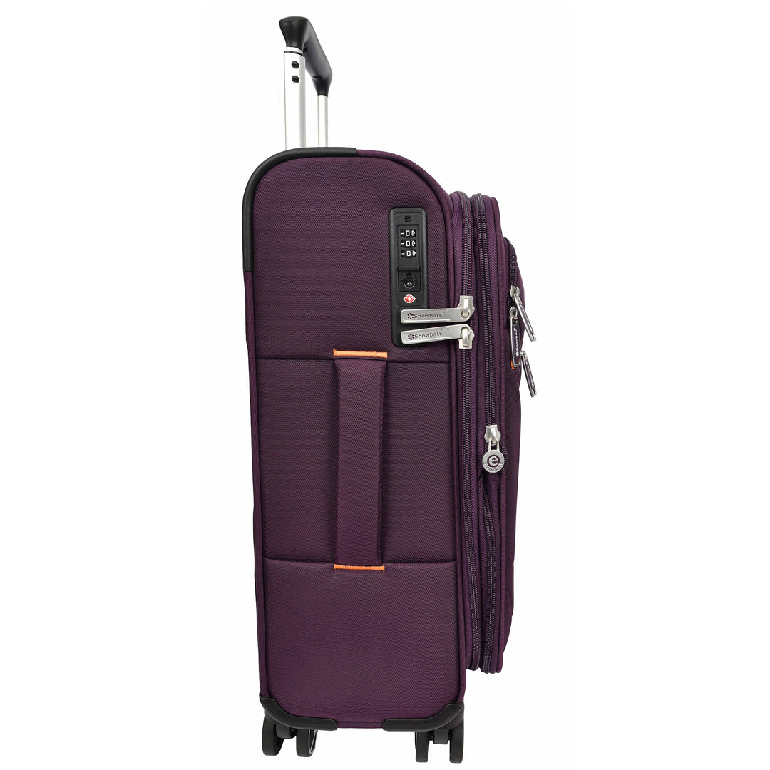 Cabin Size Soft Carry-On Suitcase with Four Wheels Hand Luggage, 50cm / 20 Inch Air Ease Purple