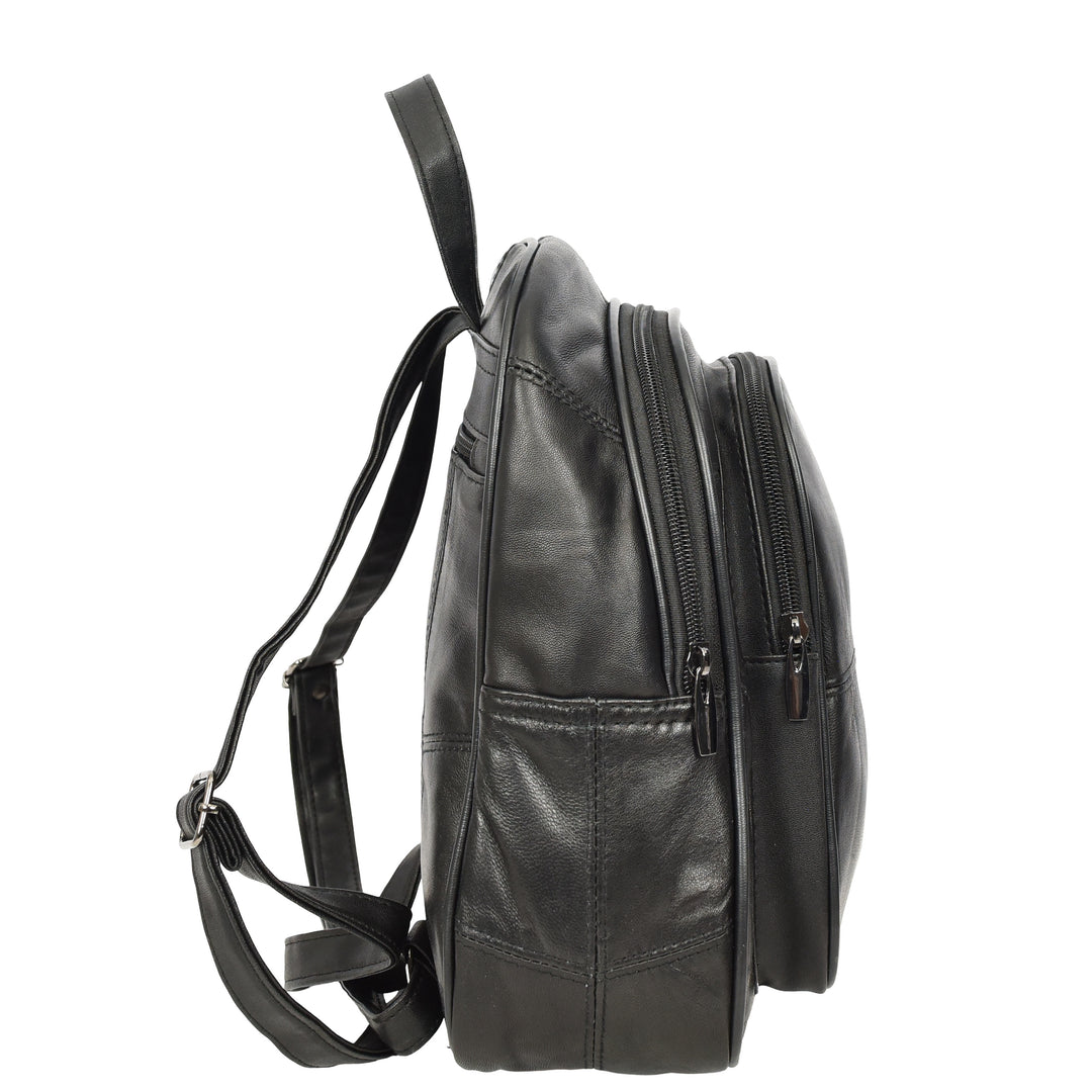 Women's Soft Leather Backpack Multiple Pockets Casual Daypack Petal