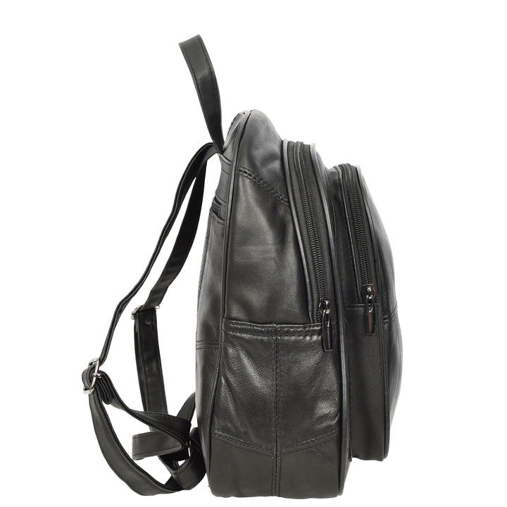 Women's Soft Leather Backpack Multiple Pockets Casual Daypack Petal