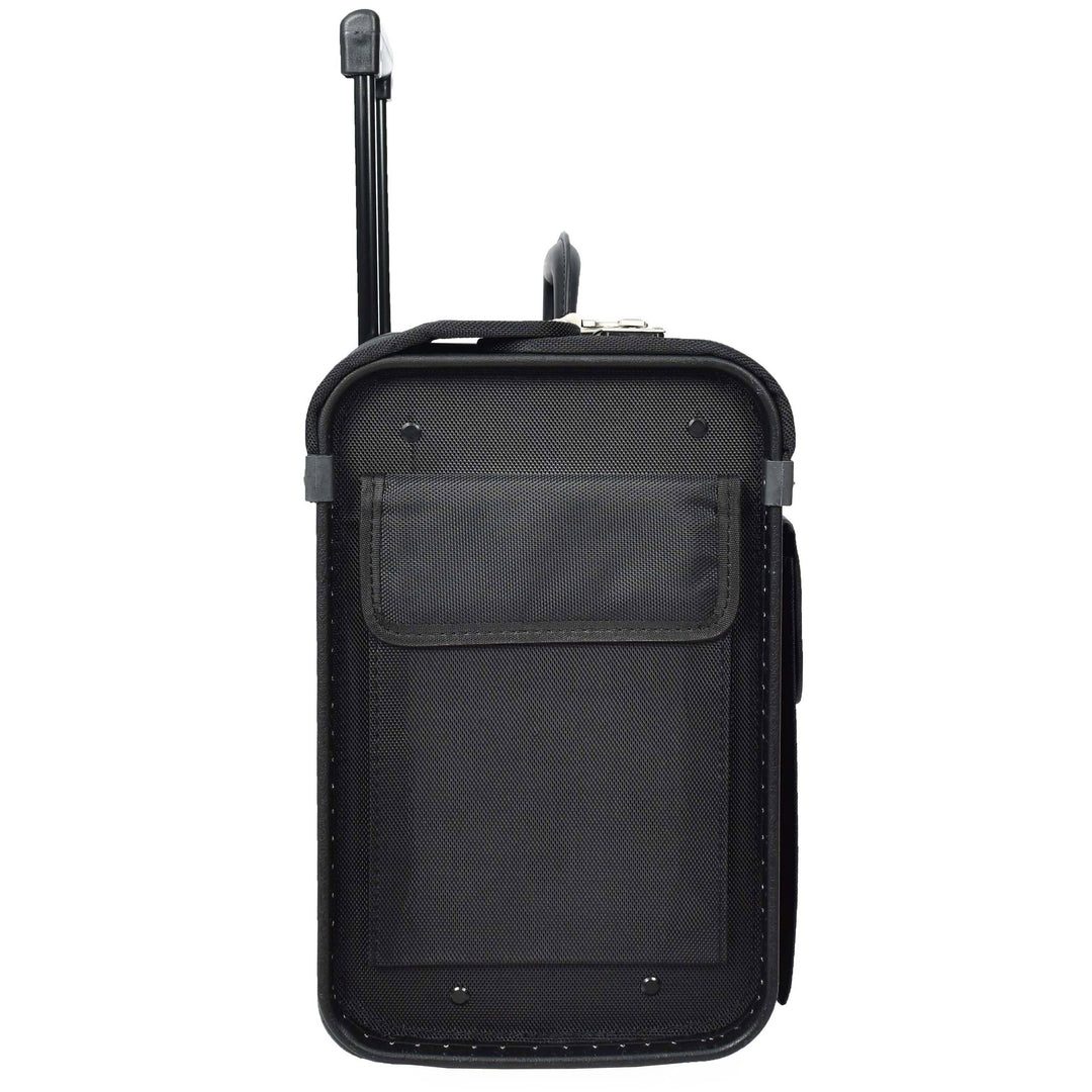 Rolling Pilot Case on Wheels Business office Organiser Laptop Bag Cockpit Black-3
