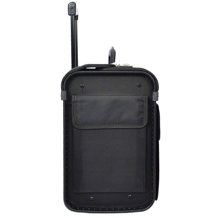 Rolling Pilot Case on Wheels Business office Organiser Laptop Bag Cockpit Black-3