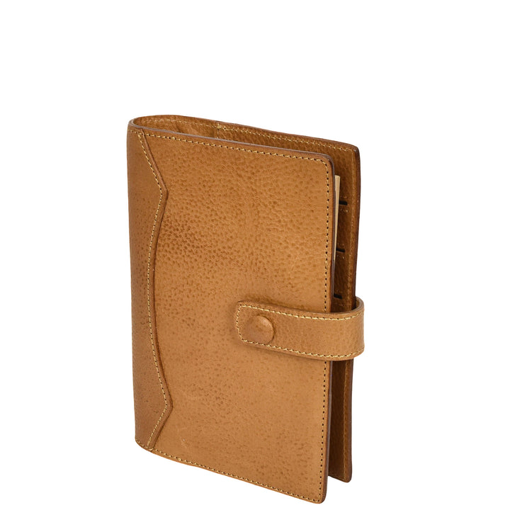 Premium Leather Diary Personal Organiser A6 Size Paper Refillable Ring Binder Notebook Velmora Olive Brown