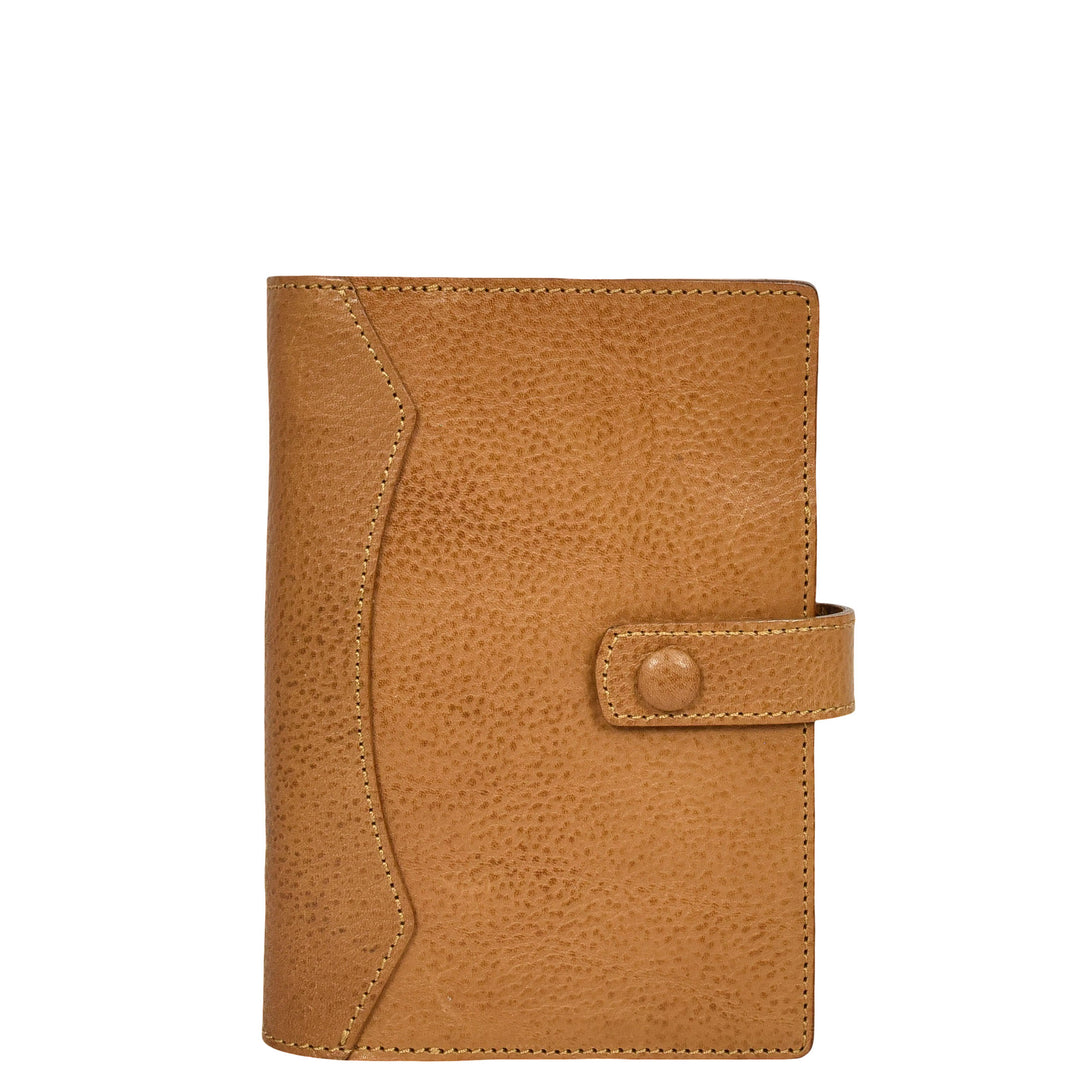 Premium Leather Diary Personal Organiser A6 Size Paper Refillable Ring Binder Notebook Velmora Olive Brown