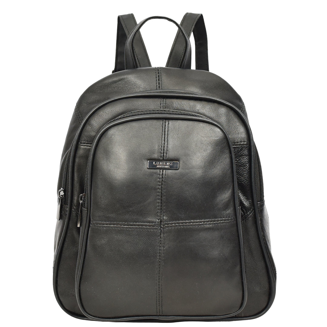 Women's Soft Leather Backpack Multiple Pockets Casual Daypack Petal