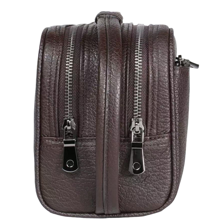 Real Leather Toiletry Wash Bag Alexander Brown
