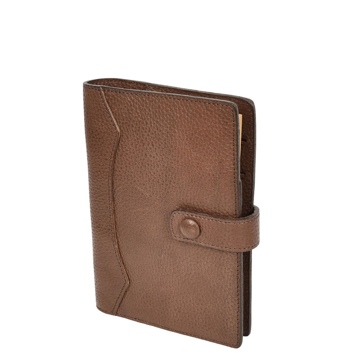 Premium Leather Diary Personal Organiser A6 Size Paper Refillable Ring Binder Notebook Velmora Dark Brown