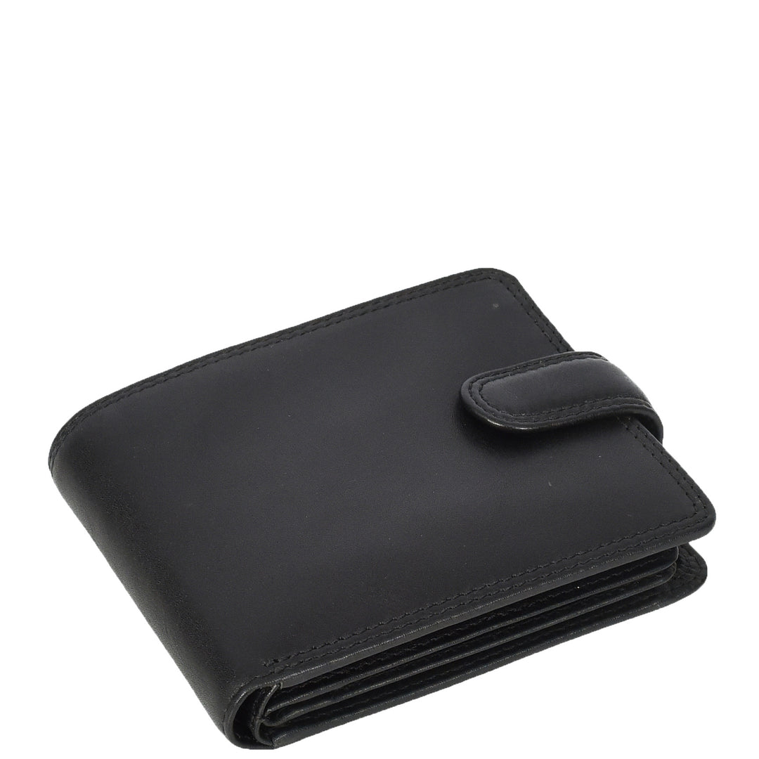 Genuine Leather Bifold Wallet for Men, RFID Protected, Gift Box Included HOL13 Black