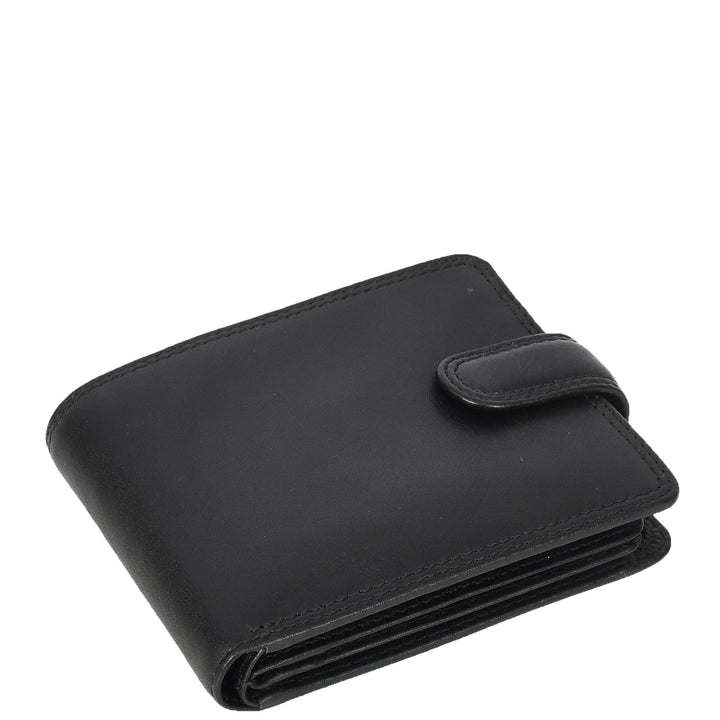 Genuine Leather Bifold Wallet for Men, RFID Protected, Gift Box Included HOL13 Black