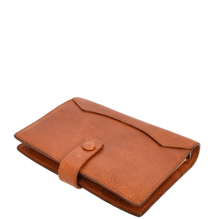 Premium Leather Diary Personal Organiser A6 Size Paper Refillable Ring Binder Notebook Velmora Caramel