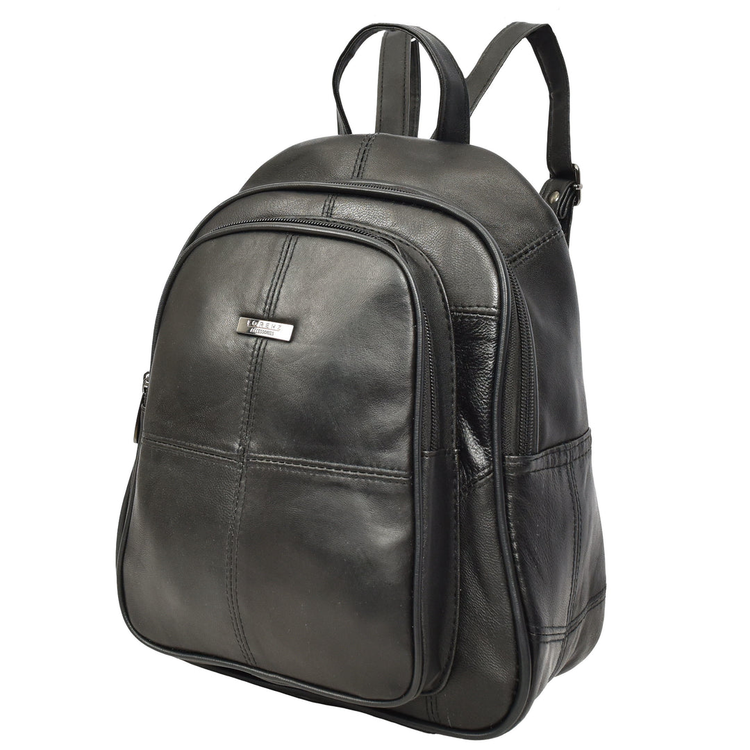Women's Soft Leather Backpack Multiple Pockets Casual Daypack Petal