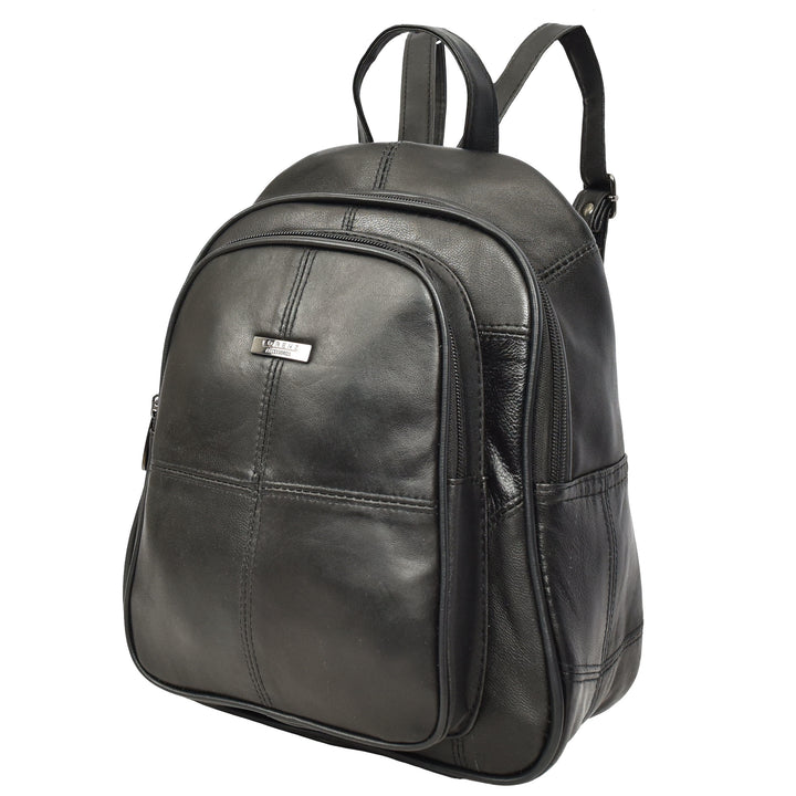 Women's Soft Leather Backpack Multiple Pockets Casual Daypack Petal