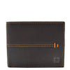 Mens Hunter Leather Slim Bifold Wallet HOL100 Brown 6