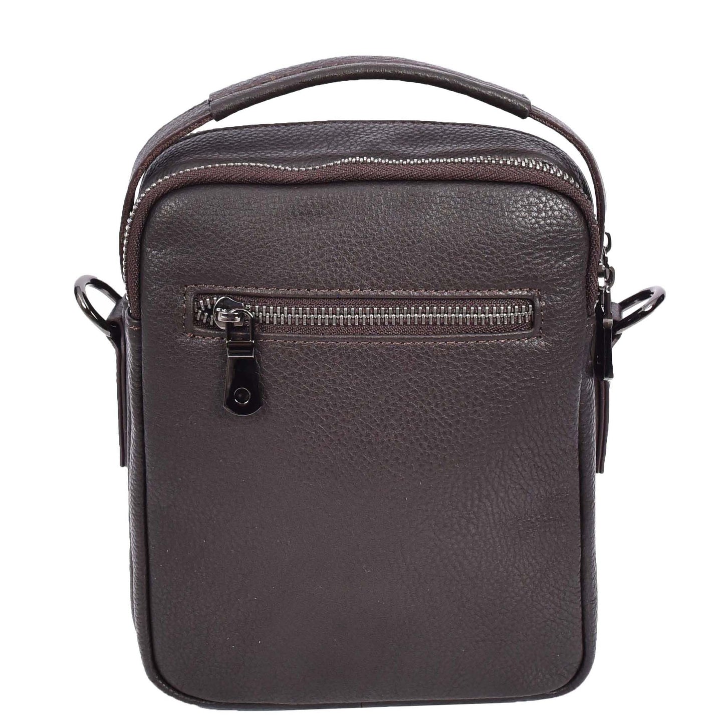 Mens Leather Small Cross Body Flight Bag Hudson Brown