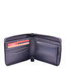 Mens Real Leather Zip Round Wallet RFID HOL414 Black