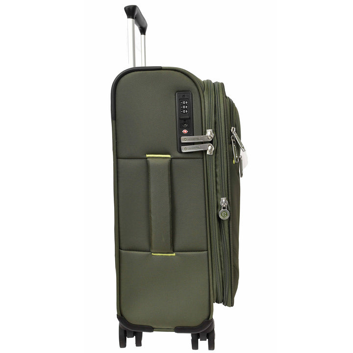 Cabin Size Soft Carry-On Suitcase with Four Wheels Hand Luggage, 50cm / 20 Inch Air Ease Green