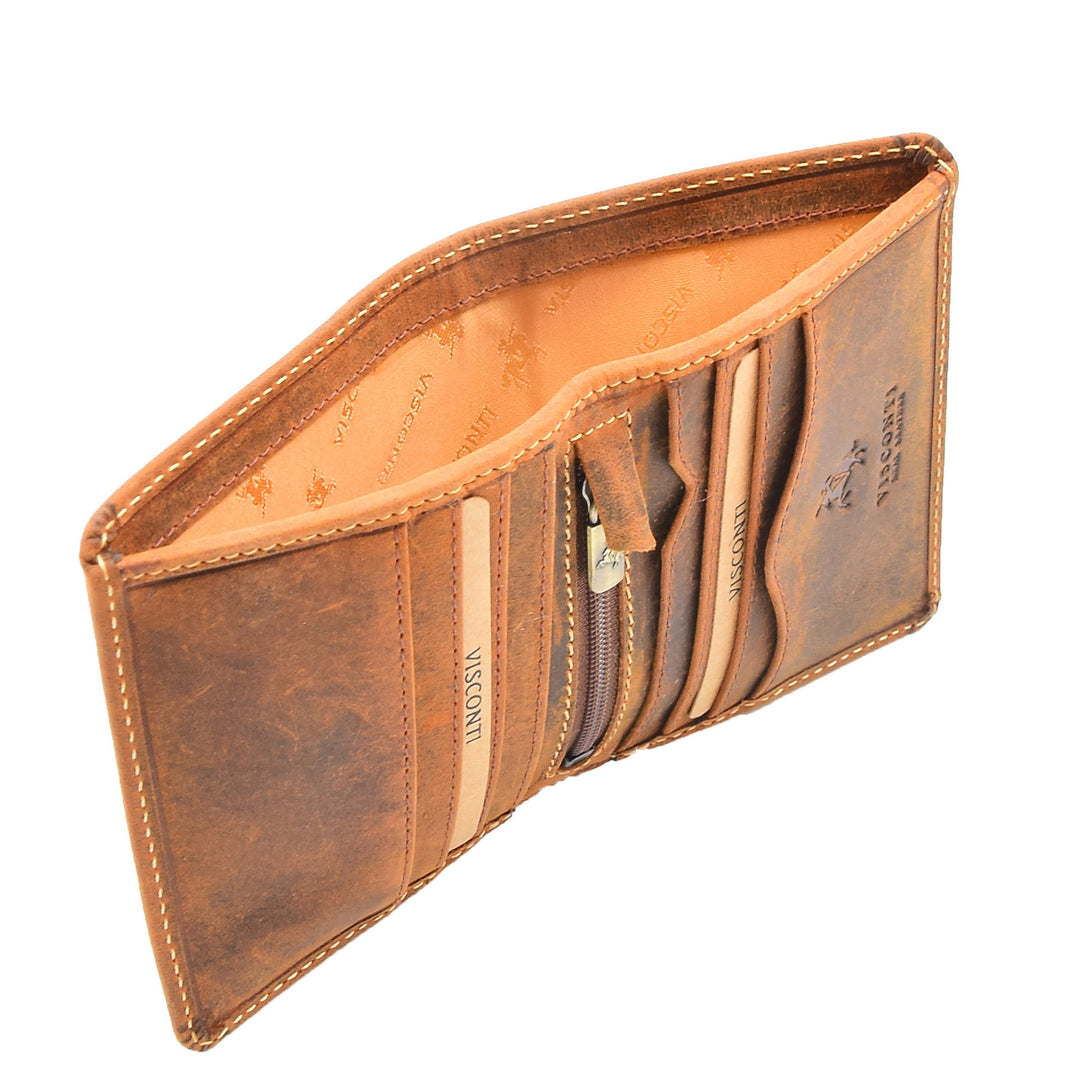 Tan Color Wallet Mens Tan Colour Hunter Leather Wallet RFID Bifold | House of Leather