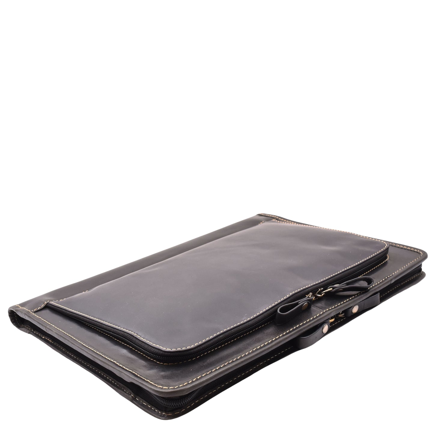 Real Leather Portfolio Case A4 Documents Bag Aero Black