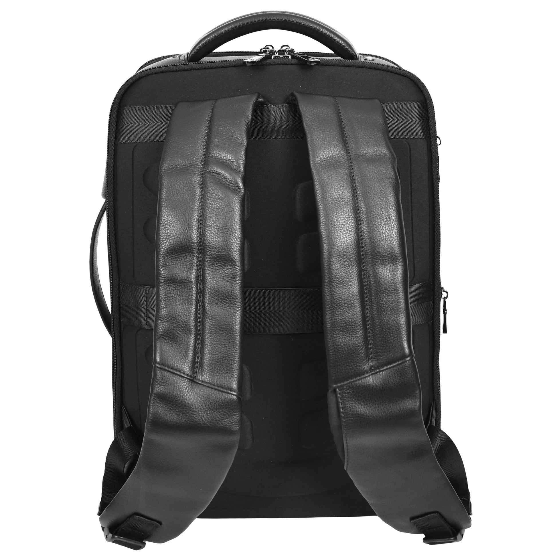 Real Leather Smart USB Backpack Casual Large Size Laptop Rucksack Ryder Black-3