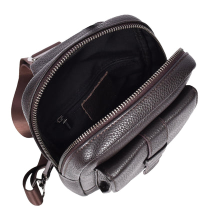 Real Leather Cross Body Chest Bag Elliot Brown-7