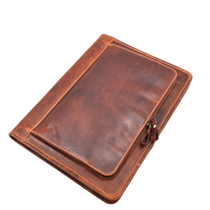 Real Leather Portfolio Case A4 Documents Bag Aero Brown