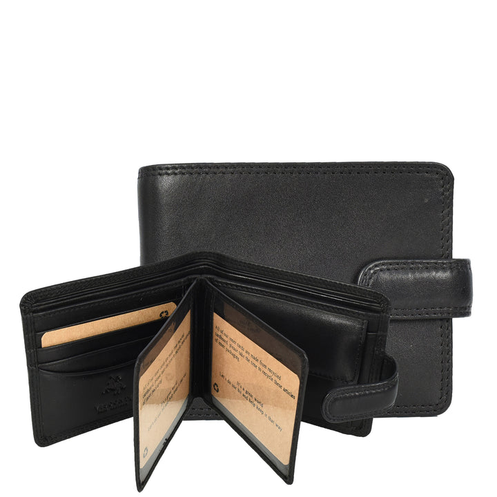 Genuine Leather Bifold Wallet for Men, RFID Protected, Gift Box Included HOL13 Black