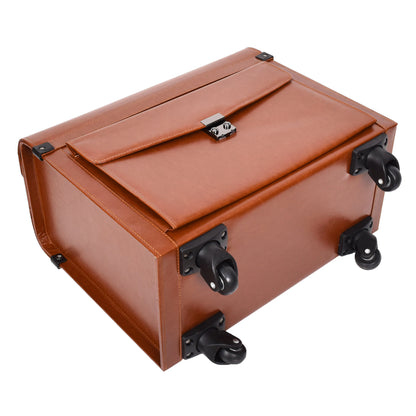 Four Wheel Pilot Case Faux Leather Cabin Bag Commander Tan-6