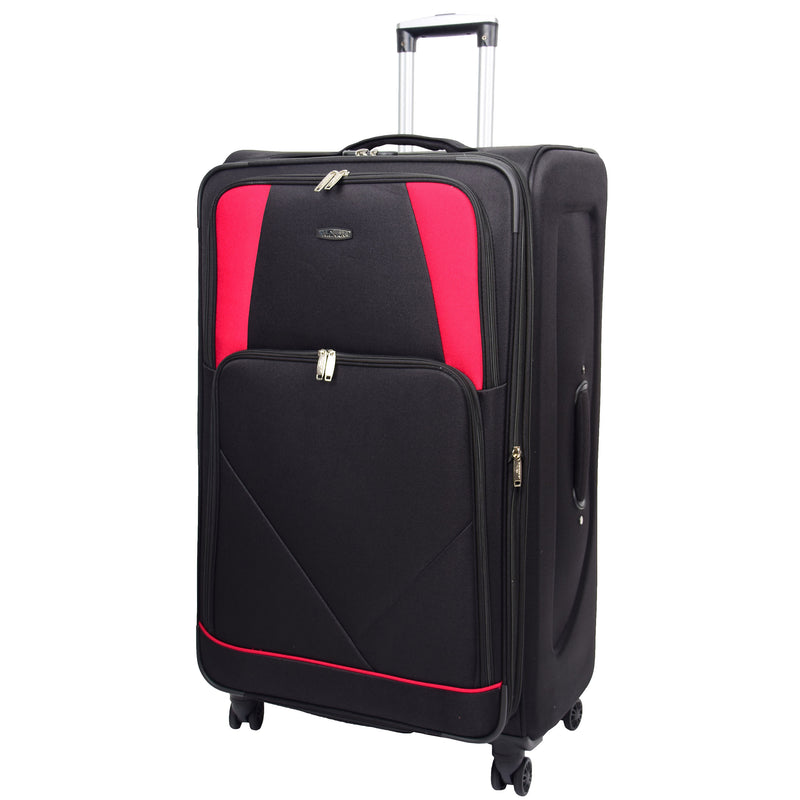 Four Wheel Soft Case Travel Suitcase Luggage Columbia Black 3