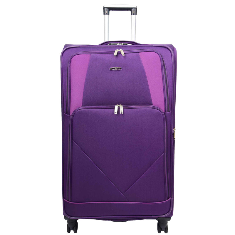 Four Wheel Soft Case Travel Suitcase Luggage Columbia Purple 3