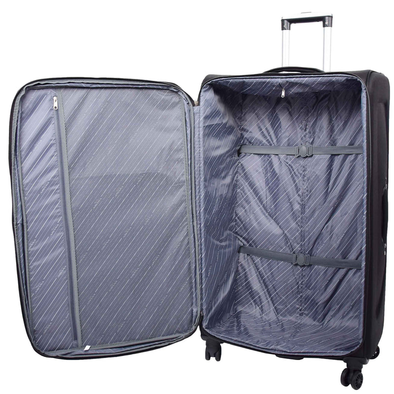 Four Wheel Soft Case Travel Suitcase Luggage Columbia Black 7