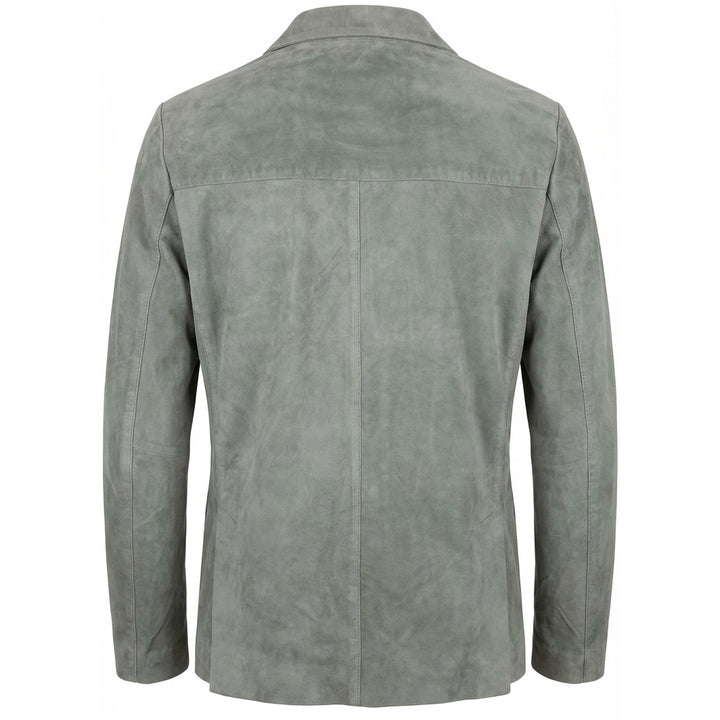 Mens Real Goat Suede Blazer Two Button Classic Jacket Zavi Grey