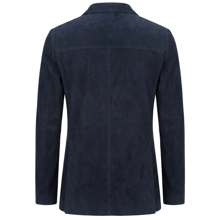 Mens Real Goat Suede Blazer Two Button Classic Jacket Zavi Navy