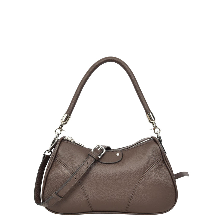 Womens Real Leather Cross body Shoulder Organiser with Adjustable Strap Darla Brown