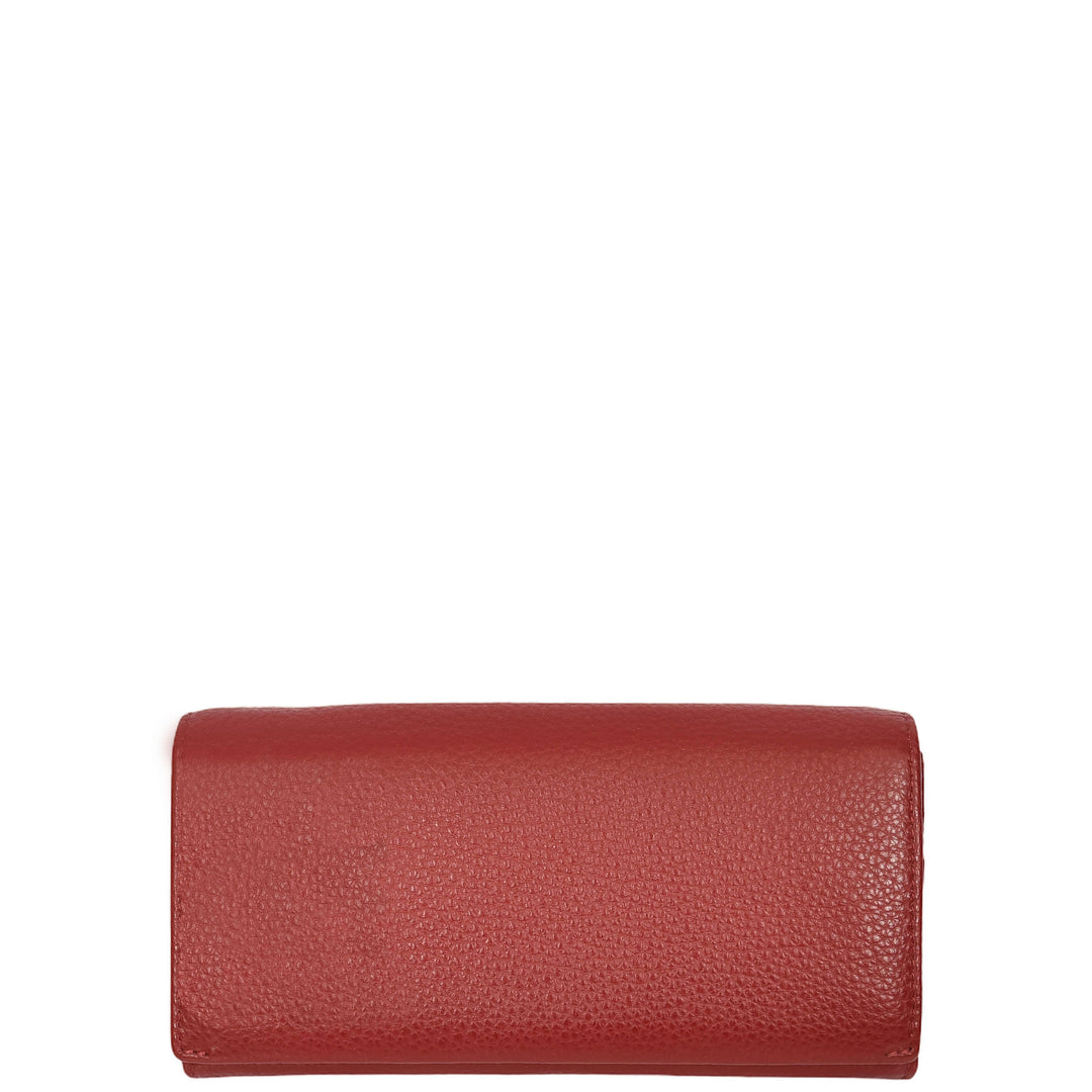 Womens Leather Envelope Purse Wallet with Card & Note Slots Arlo Red
