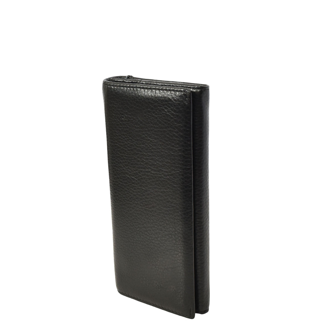 Womens Leather Envelope Purse Wallet with Card & Note Slots Arlo Black