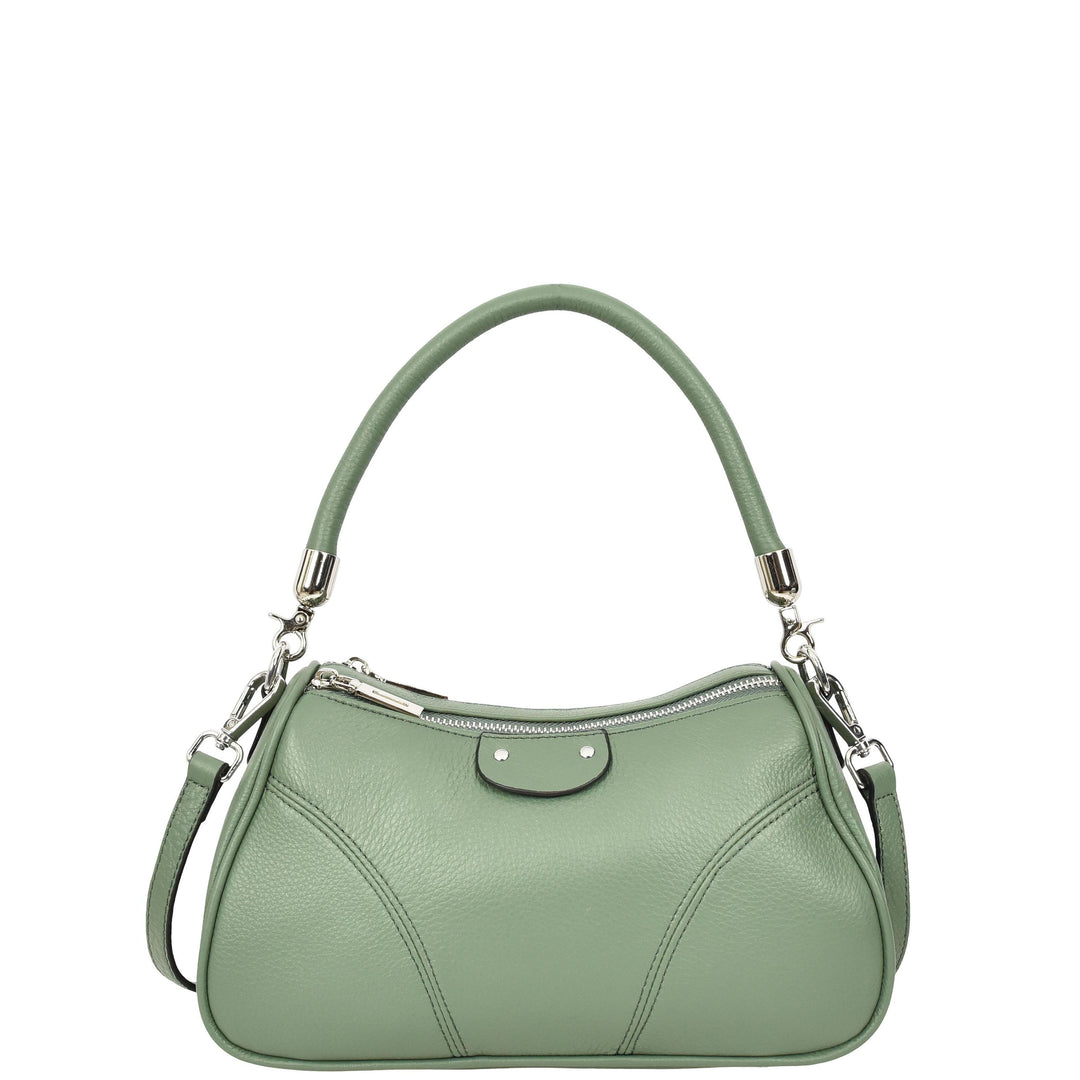 Womens Real Leather Cross body Shoulder Organiser with Adjustable Strap Darla Mint