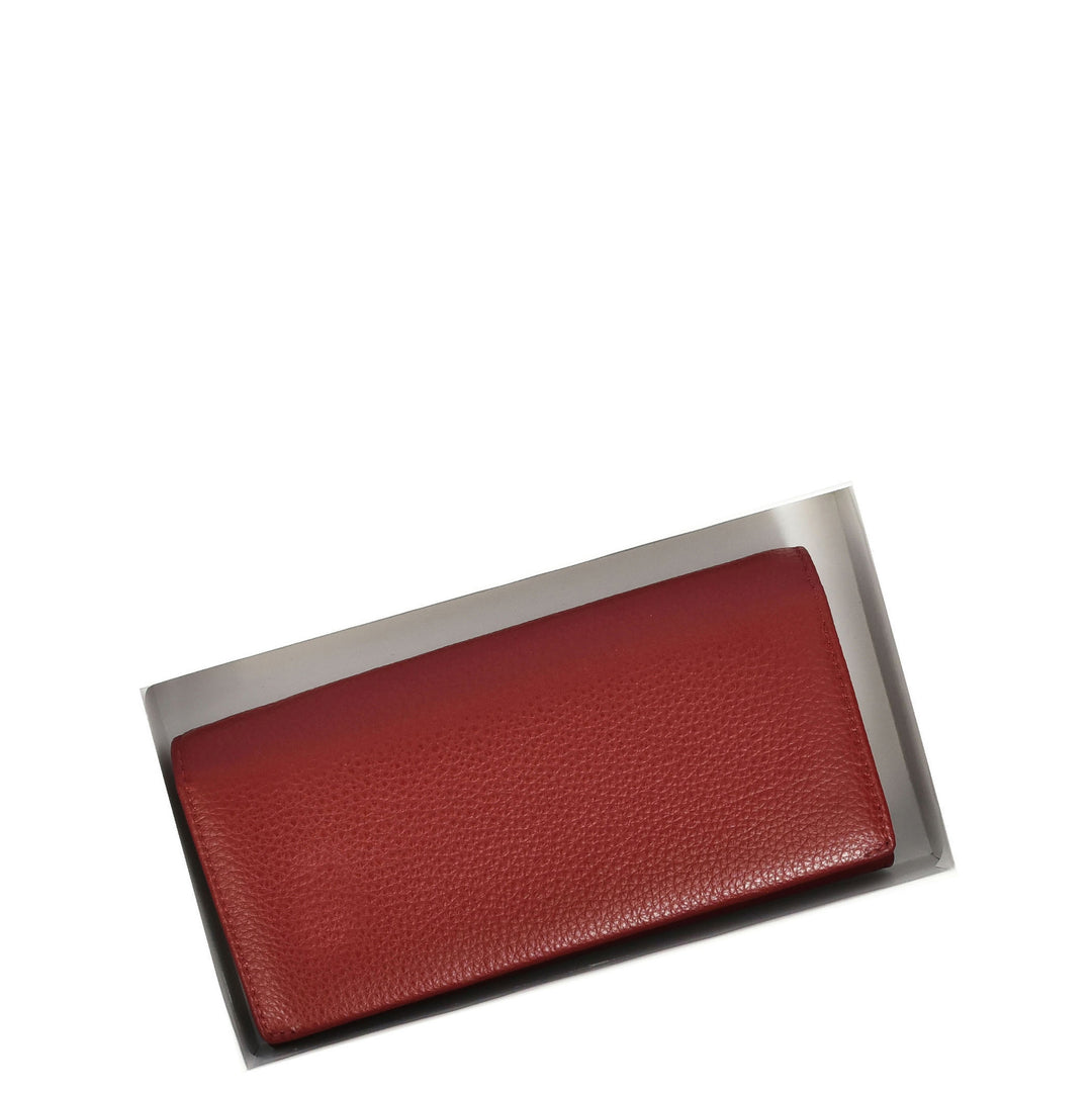 Womens Leather Envelope Purse Wallet with Card & Note Slots Arlo Red
