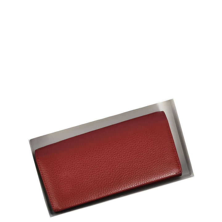 Womens Leather Envelope Purse Wallet with Card & Note Slots Arlo Red