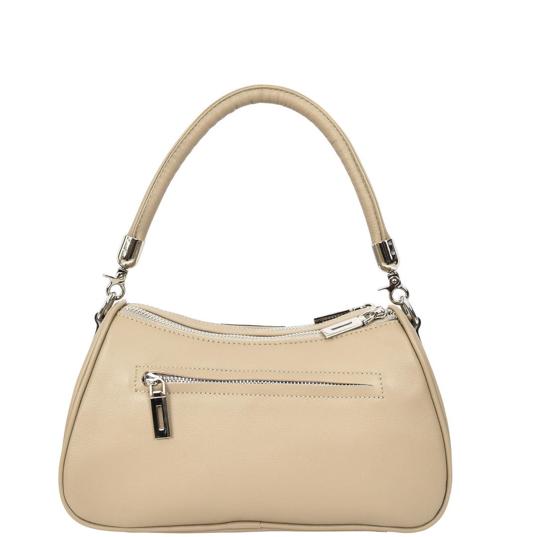 Womens Real Leather Cross body Shoulder Organiser with Adjustable Strap Darla Taupe