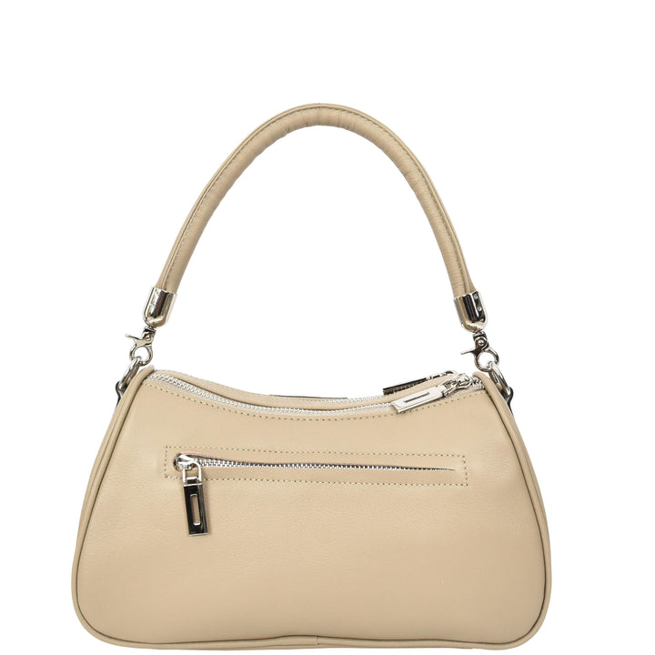 Womens Real Leather Cross body Shoulder Organiser with Adjustable Strap Darla Taupe