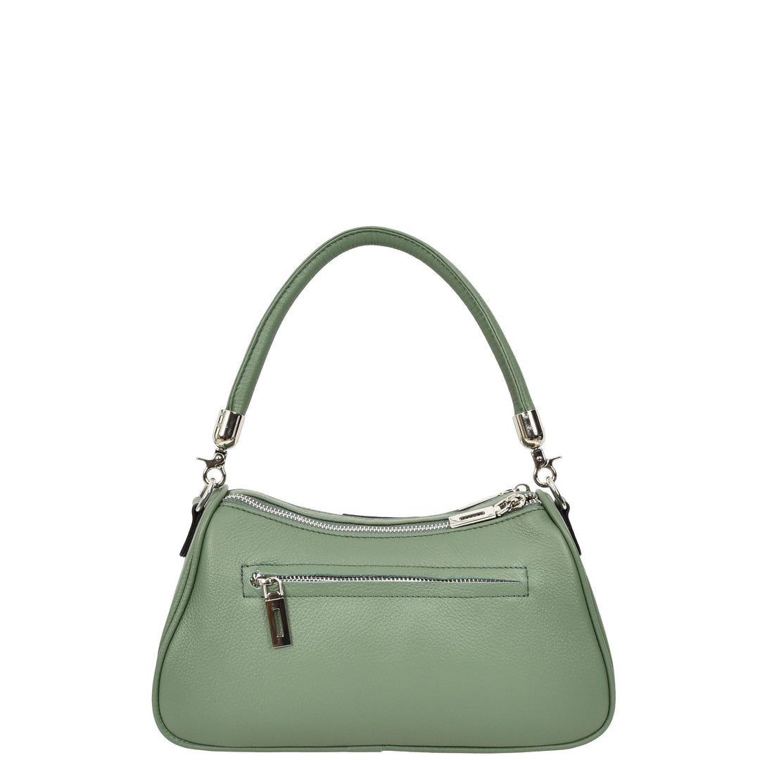 Womens Real Leather Cross body Shoulder Organiser with Adjustable Strap Darla Mint