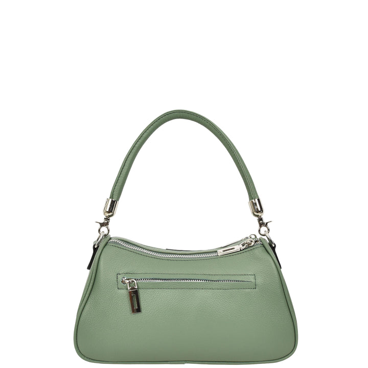Womens Real Leather Cross body Shoulder Organiser with Adjustable Strap Darla Mint