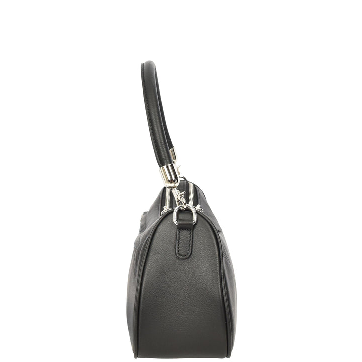 Womens Real Leather Cross body Shoulder Organiser with Adjustable Strap Darla Black