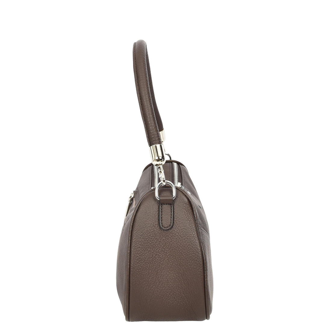 Womens Real Leather Cross body Shoulder Organiser with Adjustable Strap Darla Brown