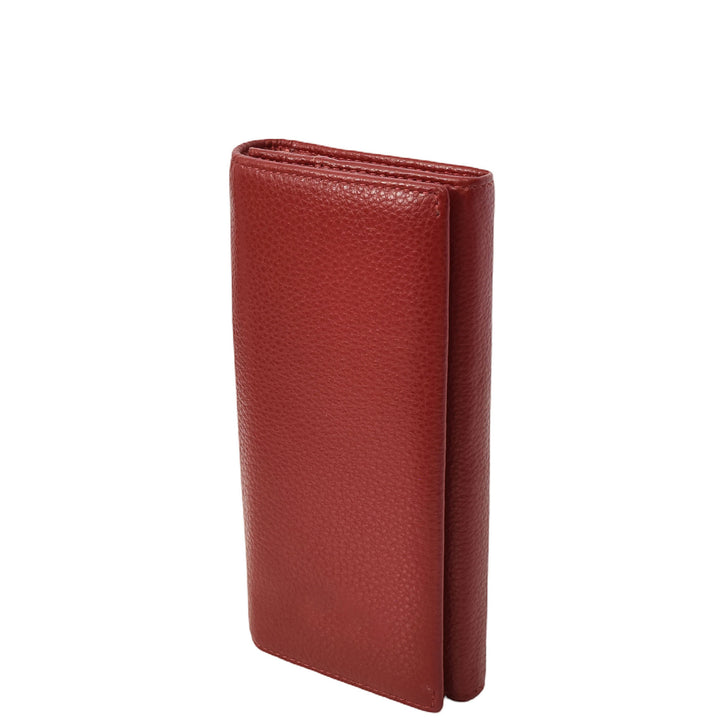 Womens Leather Envelope Purse Wallet with Card & Note Slots Arlo Red